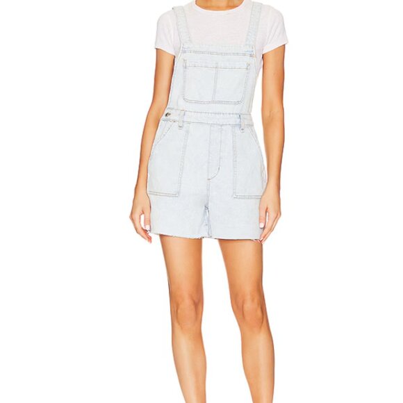 WeWoreWhat Denim - Slit Overall Short - Size: XS;  Brand New; Never Worn